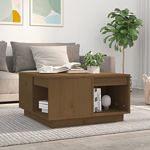 WRJENFSC Couchtisch Beistelltisch aus Massivholz Kiefer Honigbraun 60x61x32,5 cm mit Stauraum Rustikales Design für Wohnzimmer Schlafzimmer WRJENFSC Couchtisch Beistelltisch aus Massivholz Kiefer Honigbraun 60x61x32,5 cm mit Stauraum Rustikales Design für Wohnzimmer Schlafzimmer von WRJENFSC
