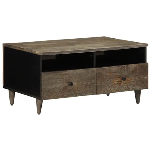 WRJENFSC Couchtisch Hellgrau Massivholz Mango 80x54x40 cm mit Stauraum und Beinen – Robuster Beistelltisch für Wohnzimmer Schlafzimmer als Kaffeetisch oder Nachttisch WRJENFSC Couchtisch Hellgrau Massivholz Mango 80x54x40 cm mit Stauraum und Beinen – Robuster Beistelltisch für Wohnzimmer Schlafzimmer als Kaffeetisch oder Nachttisch von WRJENFSC