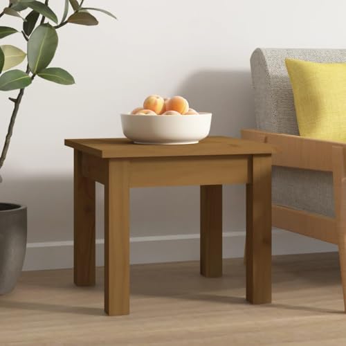 WRJENFSC Couchtisch Massivholz Kiefer Kleiner Beistelltisch Honigbraun 35x35x30 cm mit Rustikaler Optik Stabiler Konstruktion und Minimalistischem Design für Wohnzimmer Schlafzimmer Flur von WRJENFSC