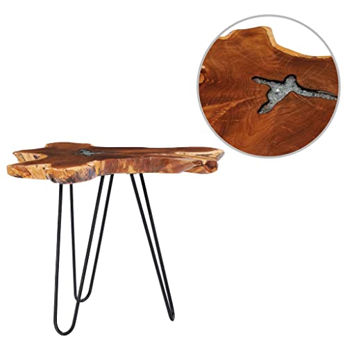 WRJENFSC Couchtisch Massivholz Teak mit Transparentem Polyresin Handgefertigt Rustikaler Design ca. 70 x 45 cm für Wohnzimmer Beistelltisch oder Nachttisch WRJENFSC Couchtisch Massivholz Teak mit Transparentem Polyresin Handgefertigt Rustikaler Design ca. 70 x 45 cm für Wohnzimmer Beistelltisch oder Nachttisch von WRJENFSC