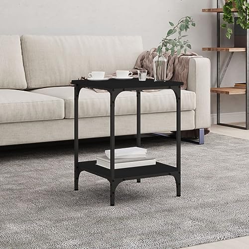 WRJENFSC Couchtisch Schwarz 40x40x55 cm Beistelltisch mit Stauraum Robustes Design aus Holzwerkstoff und Eisen für Wohnzimmer Schlafzimmer Flur WRJENFSC Couchtisch Schwarz 40x40x55 cm Beistelltisch mit Stauraum Robustes Design aus Holzwerkstoff und Eisen für Wohnzimmer Schlafzimmer Flur von WRJENFSC