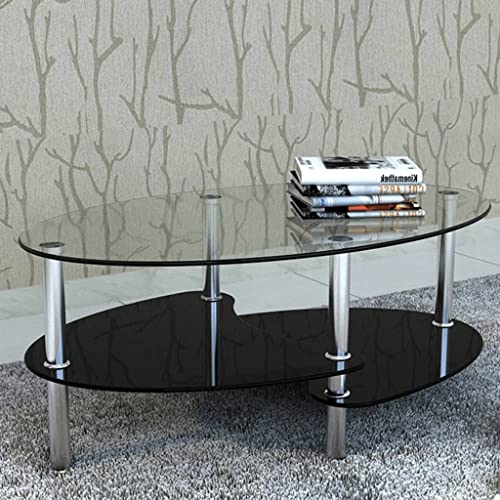 WRJENFSC Couchtisch Schwarz Exklusives 3-Etagen Design mit Metallgestell, 90x45x43 cm, Stauraum, Robust und Pflegeleicht für Wohnzimmer oder als Nachttisch WRJENFSC Couchtisch Schwarz Exklusives 3-Etagen Design mit Metallgestell, 90x45x43 cm, Stauraum, Robust und Pflegeleicht für Wohnzimmer oder als Nachttisch von WRJENFSC