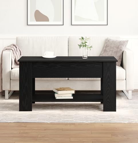 WRJENFSC Couchtisch Schwarz Rechteckig Aus Engineered Wood Mit Eichenlook 101x49x52 cm Schlankes Design Für Wohnzimmer Beistelltisch WRJENFSC Couchtisch Schwarz Rechteckig Aus Engineered Wood Mit Eichenlook 101x49x52 cm Schlankes Design Für Wohnzimmer Beistelltisch von WRJENFSC