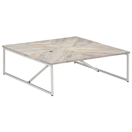WRJENFSC Couchtisch aus Massivem Mangoholz Weiß 110x110x36 cm mit Attraktivem Design Stabil und Langlebig für Wohnzimmer oder als Beistelltisch WRJENFSC Couchtisch aus Massivem Mangoholz Weiß 110x110x36 cm mit Attraktivem Design Stabil und Langlebig für Wohnzimmer oder als Beistelltisch von WRJENFSC