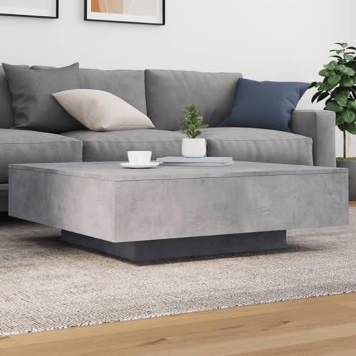 WRJENFSC Couchtisch mit RGB LED Beleuchtung Betongrau 100x100x31 cm Moderner Beistelltisch für Wohnzimmer Stabiles Design WRJENFSC Couchtisch mit RGB LED Beleuchtung Betongrau 100x100x31 cm Moderner Beistelltisch für Wohnzimmer Stabiles Design von WRJENFSC