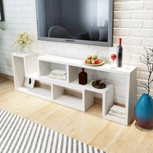 WRJENFSC Doppel L-förmiger TV Schrank Weiß Modern Multifunktional Aus MDF und Holz mit Verstellbaren Regalen für Wohnzimmer Fernsehständer und Sideboard WRJENFSC Doppel L-förmiger TV Schrank Weiß Modern Multifunktional Aus MDF und Holz mit Verstellbaren Regalen für Wohnzimmer Fernsehständer und Sideboard von WRJENFSC