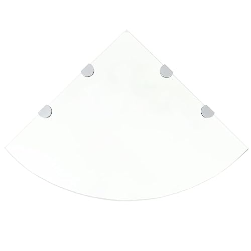 WRJENFSC Eck Wandregal aus Sicherheitsglas Transparent 45x45 cm mit Verchromten Halterungen für Dekoration Küche Badezimmer Wohnzimmer WRJENFSC Eck Wandregal aus Sicherheitsglas Transparent 45x45 cm mit Verchromten Halterungen für Dekoration Küche Badezimmer Wohnzimmer von WRJENFSC