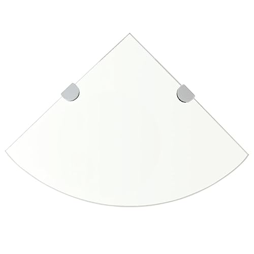 WRJENFSC Eckregal Wandregal aus gehärtetem Glas Transparent 35x35 cm mit Verchromten Halterungen Schwebendes Regal für Küche Bad Wohnzimmer Deko WRJENFSC Eckregal Wandregal aus gehärtetem Glas Transparent 35x35 cm mit Verchromten Halterungen Schwebendes Regal für Küche Bad Wohnzimmer Deko von WRJENFSC