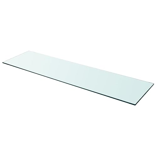 WRJENFSC Glas Regalboden Transparent 110x30 cm Wandregal aus Hartglas mit 15 kg Tragkraft für Wohnung und Geschäft Modernes Deko-Element von WRJENFSC