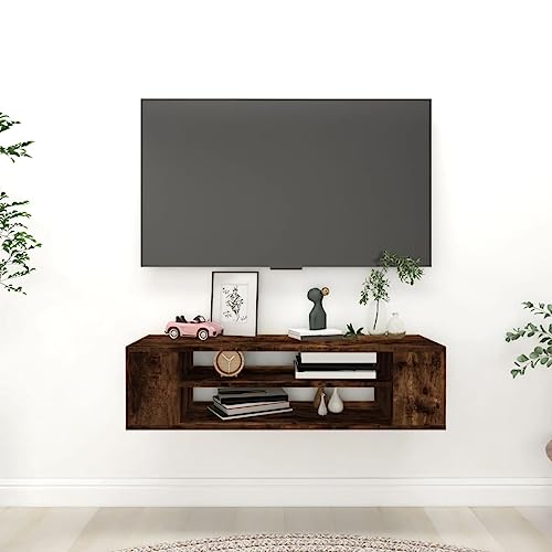WRJENFSC Hängender TV Schrank Räuchereiche 100x30x26,5 cm Holzwerkstoff mit Offenen Fächern für Wohnzimmer Schlafzimmer – Robust und Langlebig als TV Board WRJENFSC Hängender TV Schrank Räuchereiche 100x30x26,5 cm Holzwerkstoff mit Offenen Fächern für Wohnzimmer Schlafzimmer – Robust und Langlebig als TV Board von WRJENFSC