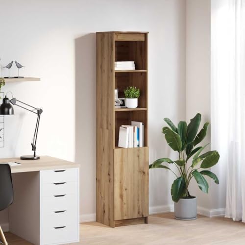 WRJENFSC Highboard Artisan-Eiche 37,5x35x180 cm Holzwerkstoff Schrank Klein Outdoor Küchenschrank Wohnzimmer Möbel Küchenbuffet Buffetschrank für Schlafzimmer Küche Kaffeebar Esszimmer von WRJENFSC