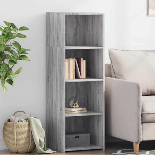 WRJENFSC Highboard Grau Sonoma 40x41x124 cm Holzwerkstoff Schrank Klein Outdoor Küchenschrank Wohnzimmer Möbel Küchenbuffet Buffetschrank für Esszimmer Flur Kaffeebar Schlafzimmer von WRJENFSC