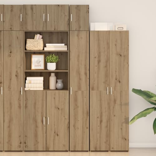 WRJENFSC Hochschlanker Sideboard Schrank Artisan Eiche 30x42.5x225 cm aus Holzwerkstoff mit 3 verstellbaren Regalen und 2 Türen Modernes platzsparendes Design für Esszimmer Flur und Büro WRJENFSC Hochschlanker Sideboard Schrank Artisan Eiche 30x42.5x225 cm aus Holzwerkstoff mit 3 verstellbaren Regalen und 2 Türen Modernes platzsparendes Design für Esszimmer Flur und Büro von WRJENFSC