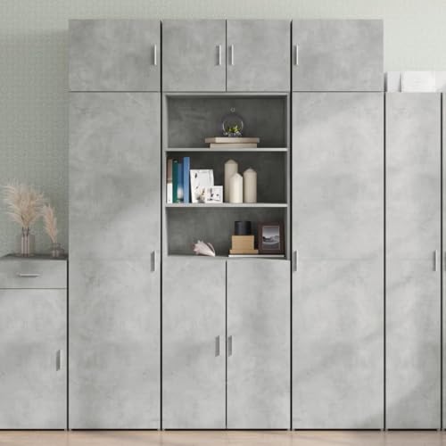WRJENFSC Hochschrank Betongrau 70x42,5x225 cm Holzwerkstoff Mit 7 Fächern Modernes Design Robust und Langlebig für Wohnzimmer Flur Schlafzimmer Büro Küche WRJENFSC Hochschrank Betongrau 70x42,5x225 cm Holzwerkstoff Mit 7 Fächern Modernes Design Robust und Langlebig für Wohnzimmer Flur Schlafzimmer Büro Küche von WRJENFSC
