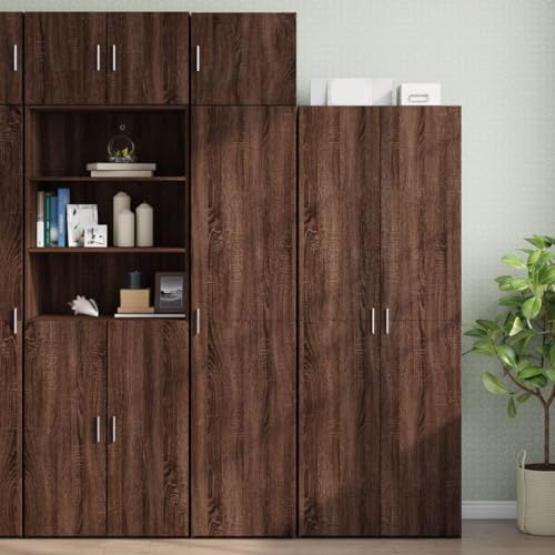 WRJENFSC Hochschrank Schmal 45x42,5x225 cm Eiche Braun Holzwerkstandfest Robust & Wandbefestigung Für Badezimmer Schlafzimmer Flur und Büro von WRJENFSC