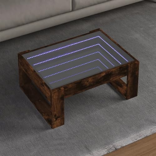 WRJENFSC LED Infinity Couchtisch Räuchereiche mit RGB-Beleuchtung 70x53x30 cm robuster Holzwerkstoff für Wohnzimmer Schlafzimmer als Beistelltisch WRJENFSC LED Infinity Couchtisch Räuchereiche mit RGB-Beleuchtung 70x53x30 cm robuster Holzwerkstoff für Wohnzimmer Schlafzimmer als Beistelltisch von WRJENFSC