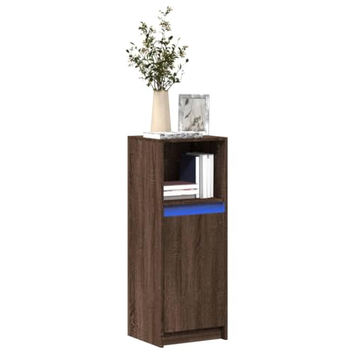 WRJENFSC LED-Sideboard Braun Eichen-Optik 38x34x100 cm Holzwerkstoff Flurschrank Mehrzweckschrank Wohnzimmer Möbel Vorratsschrank Küche für Kaffeebar Wohnzimmer Schlafzimmer Büro WRJENFSC LED-Sideboard Braun Eichen-Optik 38x34x100 cm Holzwerkstoff Flurschrank Mehrzweckschrank Wohnzimmer Möbel Vorratsschrank Küche für Kaffeebar Wohnzimmer Schlafzimmer Büro von WRJENFSC