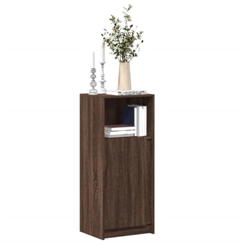 WRJENFSC LED Sideboard Braun Eichen-Optik 42,5x34x100 cm Holzwerkstoff mit RGB Licht und Glasfront Modernes Aufbewahrungsschrank für Wohnzimmer Flur Esszimmer von WRJENFSC