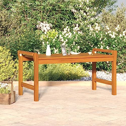 WRJENFSC Massivholz Akazie Couchtisch 100x50x50 cm Vintage Design Robuste Lattenplatte für Wohnzimmer Innen und Außen Beistelltisch Kaffeetisch von WRJENFSC