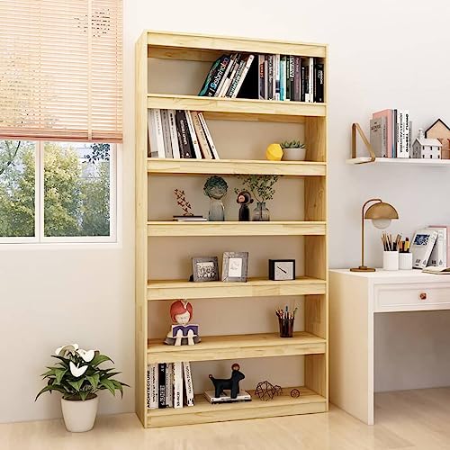 WRJENFSC Massivholz Bücherregal Raumteiler Kiefer Unbehandelt 100x30x200 cm Schmal Hoch für Wohnzimmer Bücher Aufbewahrung Dekoration WRJENFSC Massivholz Bücherregal Raumteiler Kiefer Unbehandelt 100x30x200 cm Schmal Hoch für Wohnzimmer Bücher Aufbewahrung Dekoration von WRJENFSC
