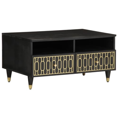 WRJENFSC Massivholz Couchtisch Mango 80x54x40 cm Mit Stauraum & Eisenbeinen Robuster Beistelltisch für Wohnzimmer Mit Tür und Handgeschnitztem Muster WRJENFSC Massivholz Couchtisch Mango 80x54x40 cm Mit Stauraum & Eisenbeinen Robuster Beistelltisch für Wohnzimmer Mit Tür und Handgeschnitztem Muster von WRJENFSC