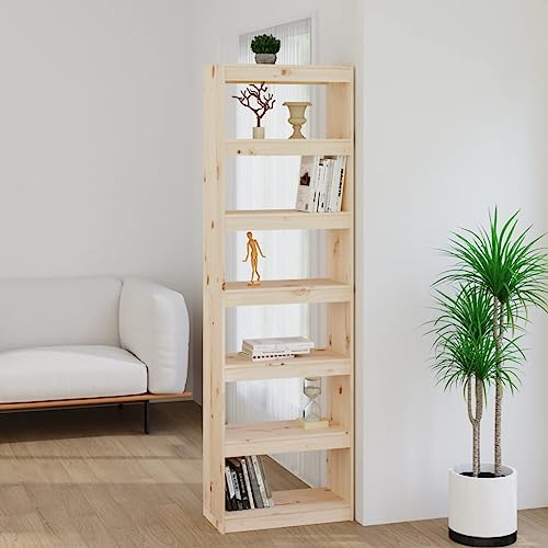 WRJENFSC Massivholz Kiefer Bücherregal Raumteiler 60x30x199,5 cm Schmal Hoch mit 6 Fächern Stauraum für Wohnzimmer Flur WRJENFSC Massivholz Kiefer Bücherregal Raumteiler 60x30x199,5 cm Schmal Hoch mit 6 Fächern Stauraum für Wohnzimmer Flur von WRJENFSC