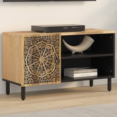 WRJENFSC Massivholz Mango TV-Schrank Lowboard 80x31x46 cm mit Stauraum und Retro-Design für Wohnzimmer WRJENFSC Massivholz Mango TV-Schrank Lowboard 80x31x46 cm mit Stauraum und Retro-Design für Wohnzimmer von WRJENFSC