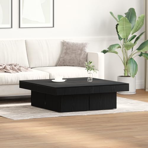 WRJENFSC Moderner Couchtisch Schwarz Eiche Massivholz Quadratisch 90x90x28 cm mit Matt Oberfläche Elegantes Design für Wohnzimmer WRJENFSC Moderner Couchtisch Schwarz Eiche Massivholz Quadratisch 90x90x28 cm mit Matt Oberfläche Elegantes Design für Wohnzimmer von WRJENFSC