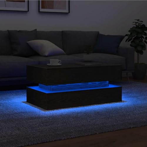 WRJENFSC Moderner Couchtisch mit RGB LED-Beleuchtung Schwarz Eichen-Optik 90x50x40 cm, Stabiler Beistelltisch für Wohnzimmer und mehr WRJENFSC Moderner Couchtisch mit RGB LED-Beleuchtung Schwarz Eichen-Optik 90x50x40 cm, Stabiler Beistelltisch für Wohnzimmer und mehr von WRJENFSC