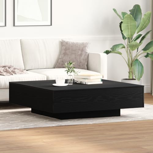 WRJENFSC Moderner Quadratischer Couchtisch Schwarz Eiche Massivholz 100x100x31 cm Robuster Beistelltisch mit Matt Oberfläche für Wohnzimmer und Büro WRJENFSC Moderner Quadratischer Couchtisch Schwarz Eiche Massivholz 100x100x31 cm Robuster Beistelltisch mit Matt Oberfläche für Wohnzimmer und Büro von WRJENFSC