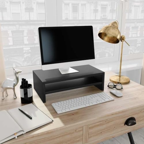 WRJENFSC Monitorständer Schwarz 42x24x13 cm Holzwerkstoff Tv Unterschrank Tv Sideboard Wohnzimmer Tv Schrank Fernsehschrank für Schlafzimmer Wohnstube Inneres Flur von WRJENFSC