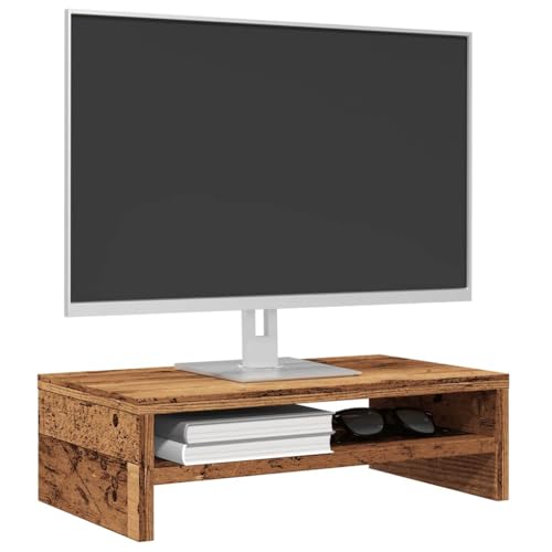 WRJENFSC Monitorständer TV Ständer aus Holzwerkstoff in Altholz-Optik 42x24x13 cm mit Ablagefach für Bildschirm und Multimedia-Geräte WRJENFSC Monitorständer TV Ständer aus Holzwerkstoff in Altholz-Optik 42x24x13 cm mit Ablagefach für Bildschirm und Multimedia-Geräte von WRJENFSC
