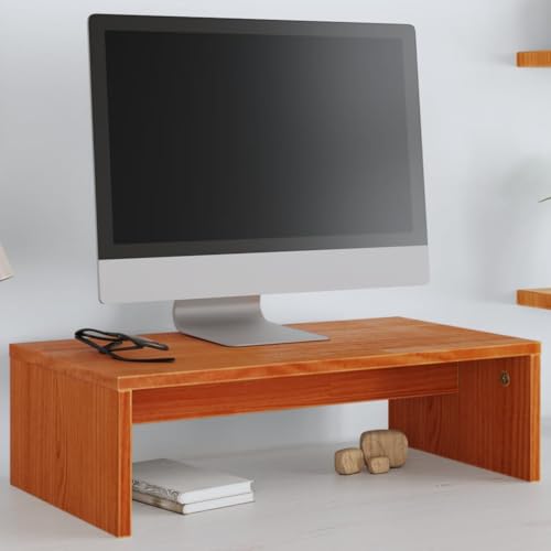 WRJENFSC Monitorständer Wachsbraun 50x27x15 cm Massivholz Kiefer Schränke Tv Ständer Wohnzimmer Möbel Buffetschrank für Flur Wohnstube Inneres Schlafzimmer von WRJENFSC