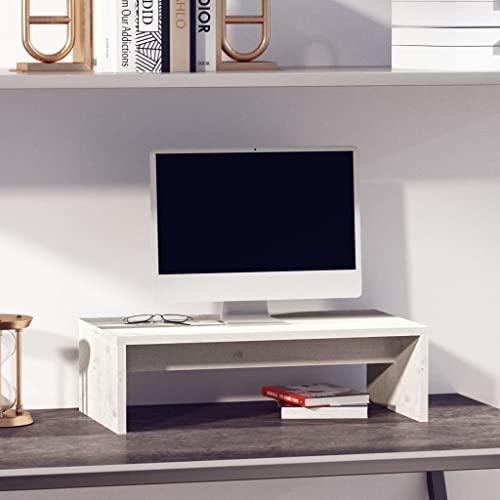 WRJENFSC Monitorständer Weiß 50x27x15 cm Massivholz Kiefer Schränke Tv Ständer Wohnzimmer Möbel Buffetschrank für Flur Wohnstube Inneres Schlafzimmer von WRJENFSC