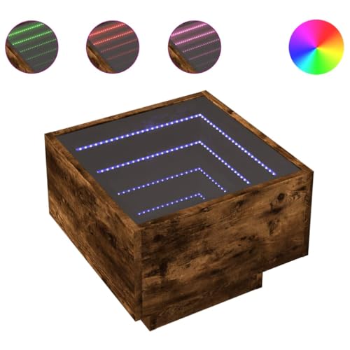 WRJENFSC Night Table Nachttische Schmaler Beistelltisch Nachttischschrank - Nachttisch mit Infinity-LED Räuchereiche 40x40x30 cm für Wohnzimmer Jugendzimmer Büro Schlafzimmer WRJENFSC Night Table Nachttische Schmaler Beistelltisch Nachttischschrank - Nachttisch mit Infinity-LED Räuchereiche 40x40x30 cm für Wohnzimmer Jugendzimmer Büro Schlafzimmer von WRJENFSC