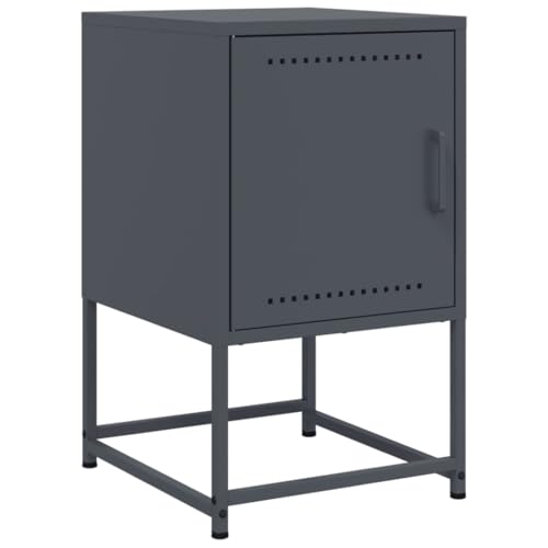WRJENFSC Nightstand Bedside Tables Coffee Table Kleiner Tisch - Nachttisch Anthrazit 36x39x60,5 cm Stahl für Jugendzimmer Wohnzimmer Büro Schlafzimmer von WRJENFSC