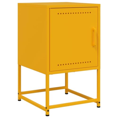 WRJENFSC Nightstand Bedside Tables Coffee Table Kleiner Tisch - Nachttisch Senfgelb 36x39x60,5 cm Stahl für Jugendzimmer Wohnzimmer Büro Schlafzimmer von WRJENFSC