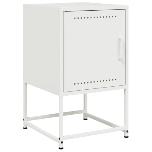 WRJENFSC Nightstand Bedside Tables Coffee Table Kleiner Tisch - Nachttisch Weiß 36x39x60,5 cm Stahl für Jugendzimmer Wohnzimmer Büro Schlafzimmer von WRJENFSC