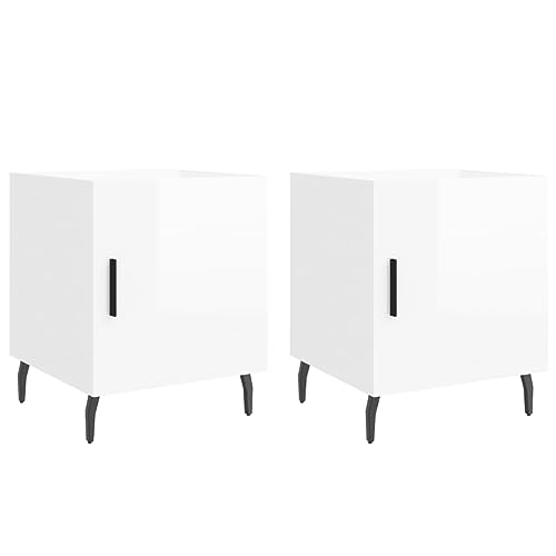 WRJENFSC Nightstand Bedside Tables Coffee Table Kleiner Tisch - Nachttische 2 STK. Hochglanz-Weiß 40x40x50 cm Holzwerkstoff für Büro Schlafzimmer Jugendzimmer Wohnzimmer WRJENFSC Nightstand Bedside Tables Coffee Table Kleiner Tisch - Nachttische 2 STK. Hochglanz-Weiß 40x40x50 cm Holzwerkstoff für Büro Schlafzimmer Jugendzimmer Wohnzimmer von WRJENFSC