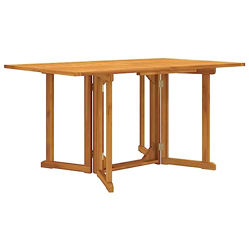 WRJENFSC Rasentisch Couchtisch für draußen Terrassen-Konversationstisch Garten-Klapptisch Butterfly 150x90x75 cm Massivholz Teak Geeignet für Hinterhof, Terrasse, Hof, Bistro, Garten, Rasen von WRJENFSC