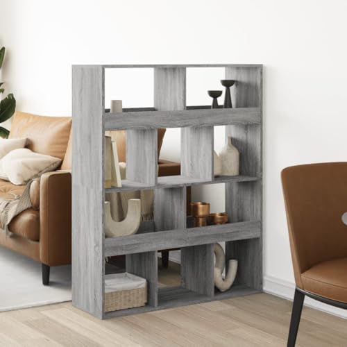 WRJENFSC Raumteiler Bücherregal Regalschrank schmal Grau Sonoma 100x33x125.5 cm Holzwerkstoff mit 10 Böden für Wohnzimmer WRJENFSC Raumteiler Bücherregal Regalschrank schmal Grau Sonoma 100x33x125.5 cm Holzwerkstoff mit 10 Böden für Wohnzimmer von WRJENFSC