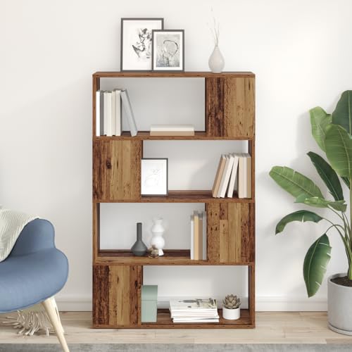 WRJENFSC Regal Altes Holz Holzwerkstoff Braun Verwittert Bücherregal 80x24x124 cm mit 6 Fächern rustikales Design für Wohnzimmer und Büro Aufbewahrung WRJENFSC Regal Altes Holz Holzwerkstoff Braun Verwittert Bücherregal 80x24x124 cm mit 6 Fächern rustikales Design für Wohnzimmer und Büro Aufbewahrung von WRJENFSC
