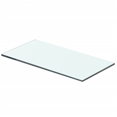 WRJENFSC Regalboden Glas Transparent 40x15 cm Wandregal Deko Platte aus Hartglas mit 8 mm Stärke und 15 kg Tragkraft für Moderne Wandgestaltung in Wohnung und Geschäft von WRJENFSC