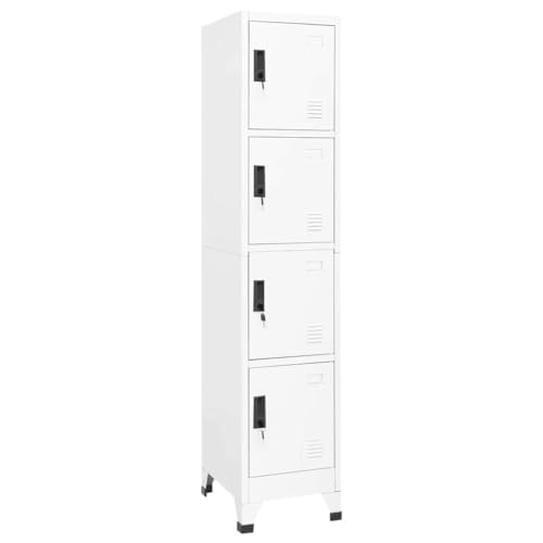 WRJENFSC Schließfachschrank Weiß 38x45x180 cm Stahlschrank mit 4 abschließbaren Fächern Modernes Design für Büro Schule und Haushalt WRJENFSC Schließfachschrank Weiß 38x45x180 cm Stahlschrank mit 4 abschließbaren Fächern Modernes Design für Büro Schule und Haushalt von WRJENFSC