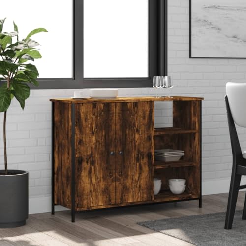 WRJENFSC Schrank Wohnzimmer Dekorative Lagerschränke Küchenlagerschränke Sideboard Räuchereiche 100x33x75 cm Holzwerkstoff Geeignet für Esszimmer, Korridor, Wohnzimmer, Schlafzimmer von WRJENFSC