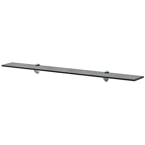 WRJENFSC Schweberegal Glas 90x10 cm Schwarz 8 mm Sicherheitsglas Wandregal schwebend für Bad Wohnzimmer Schlafzimmer Dekoration von WRJENFSC