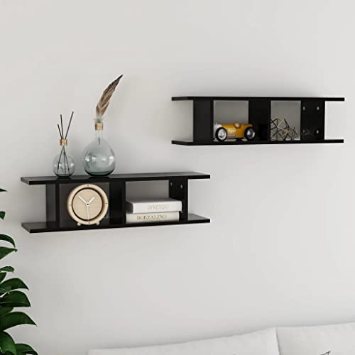 WRJENFSC Schweberegal Wandregal Schwarz 2 Stück 75x18x20 cm Holzwerkstoff mit unsichtbarem Montagesystem für Wohnzimmer Schlafzimmer Dekoration und Aufbewahrung WRJENFSC Schweberegal Wandregal Schwarz 2 Stück 75x18x20 cm Holzwerkstoff mit unsichtbarem Montagesystem für Wohnzimmer Schlafzimmer Dekoration und Aufbewahrung von WRJENFSC