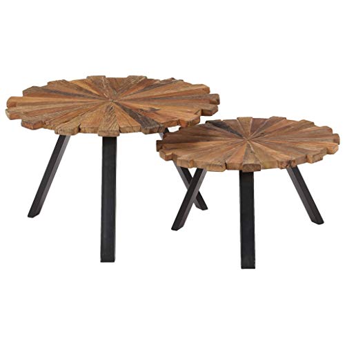 WRJENFSC Set von 2 Couchtischen Beistelltischen aus Massivem Altholz Rustikaler Vintage Stil Handgefertigt Größen 60x40cm und 50x30cm Einzigartige Holzmaserung für Wohnzimmer Flur Dekoration WRJENFSC Set von 2 Couchtischen Beistelltischen aus Massivem Altholz Rustikaler Vintage Stil Handgefertigt Größen 60x40cm und 50x30cm Einzigartige Holzmaserung für Wohnzimmer Flur Dekoration von WRJENFSC