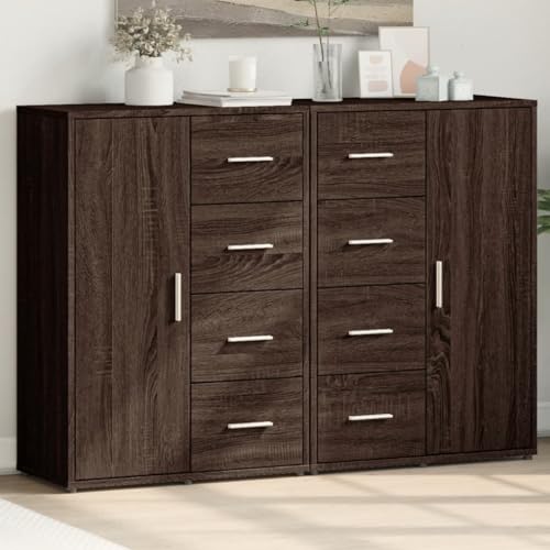 WRJENFSC Sideboard 2er Set Braun Eiche 60x31x84 cm Holzwerkstoff Robuste Korpusstruktur Modernes Design Reichlich Stauraum für Wohnzimmer Flur Büro Küche WRJENFSC Sideboard 2er Set Braun Eiche 60x31x84 cm Holzwerkstoff Robuste Korpusstruktur Modernes Design Reichlich Stauraum für Wohnzimmer Flur Büro Küche von WRJENFSC