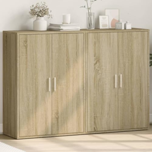 WRJENFSC Sideboard 2er Set Sonoma Eiche 60x31x84 cm Holzwerkstoff Robustes Wohnzimmer Schrank mit 90 kg Belastbarkeit Modernes Design für Living Room Flur und Büro WRJENFSC Sideboard 2er Set Sonoma Eiche 60x31x84 cm Holzwerkstoff Robustes Wohnzimmer Schrank mit 90 kg Belastbarkeit Modernes Design für Living Room Flur und Büro von WRJENFSC